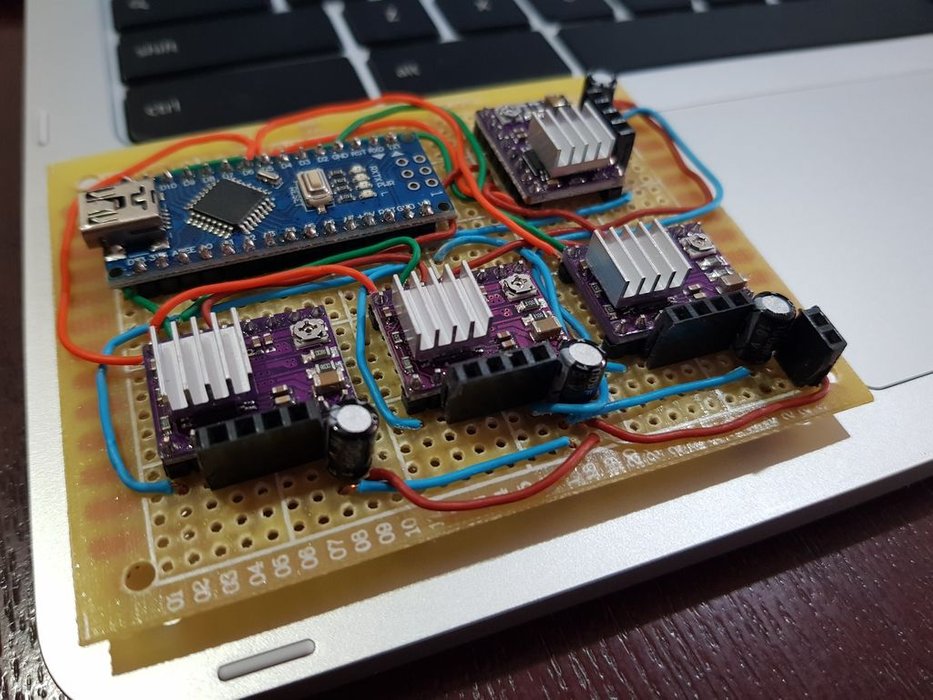 Image of completed GRBL Arduino controller circuit.